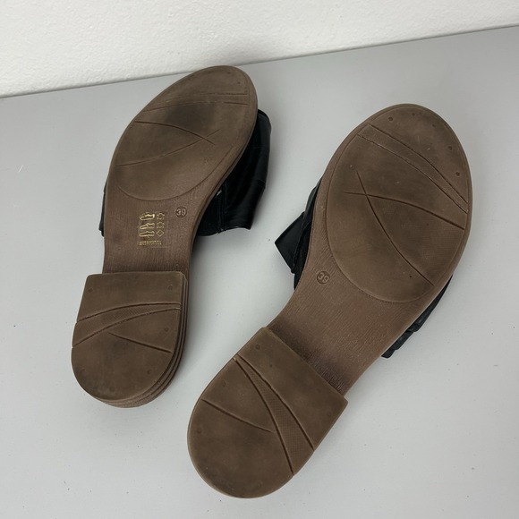 Miz Mooz NYC Daisey Black Leather Ruched Slide Sandals Women's EU 39 / US 8 - Picture 5 of 6